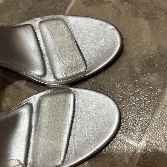 Marc Fisher Like New Calisty Strappy Heeled Silver/Clear Sandal 10 - Picture 12 of 16